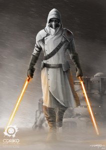 Jedi mercenary - alone - digital paint - star wars -